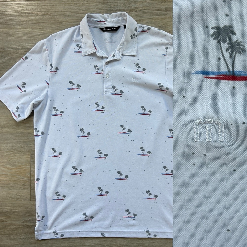 Travis Mathew Men's Large Cowboys Golf Country Club AOP‎ Polo Stretch